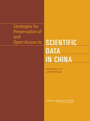 cover image of Strategies for Preservation of and Open Access to Scientific Data in China